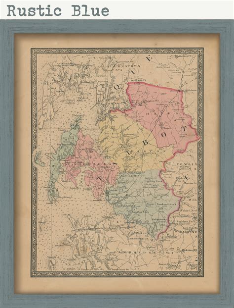 TALBOT COUNTY, Maryland 1866 Map, Replica or Genuine Original