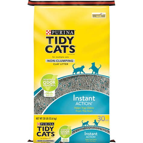 Purina Tidy Cats Non Clumping Cat Litter, Instant Action Low Tracking Cat Litter - 30 lb. Bag ...