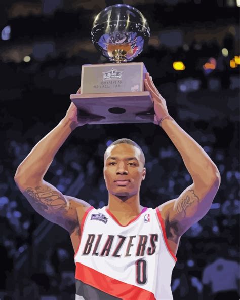 Damian Lillard From Blazers - Paint By Number - Numeral Paint