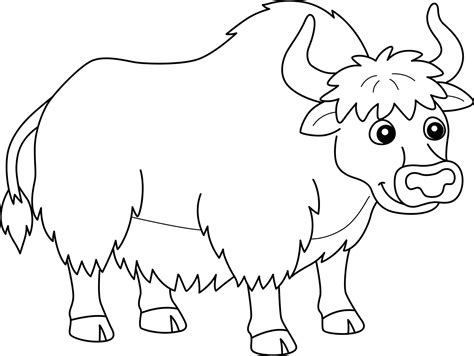 Yak Animal Coloring Page for Kids 10002455 Vector Art at Vecteezy