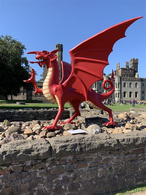 Welsh Dragon sculpture at Cardiff Castle in Wales ~.~ in 2023