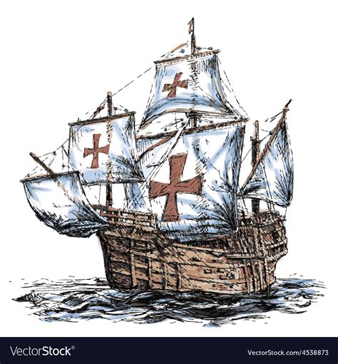 Columbus ship Royalty Free Vector Image - VectorStock