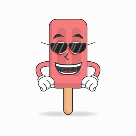 The Red Ice Cream Mascot Character Holds a Map. Vector Illustration Stock Vector - Illustration ...