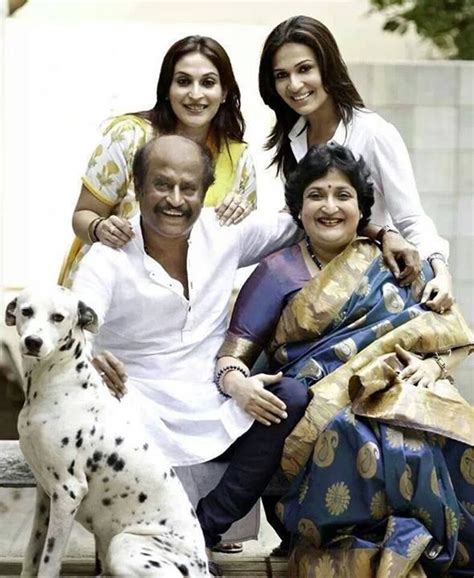 Rajini with wife Latha and daughters | Celebrity biographies, Celebrity ...