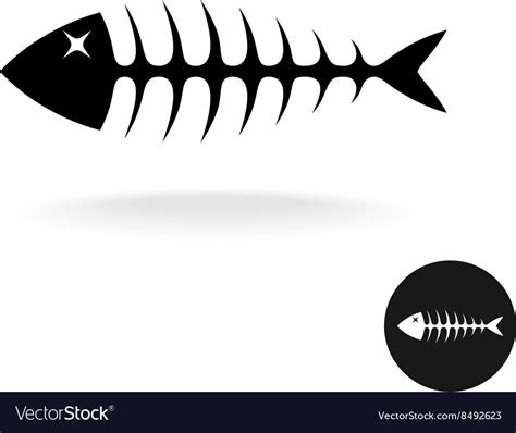 Fish Bones Simple Black Flat Silhouette Logo Vector Image | The Best Porn Website