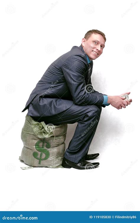 Businessman with Bag of Money. Stock Photo - Image of employee, income: 119105830