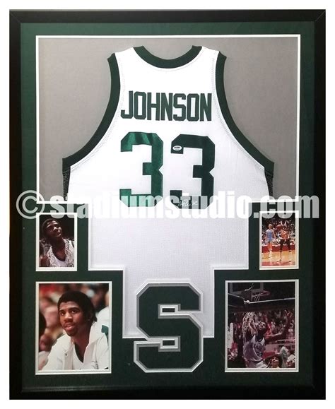 Magic Johnson Autographed Framed Michigan State Jersey - The Stadium Studio