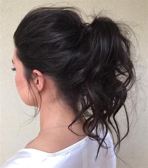 Messy Ponytail For Medium Hair Messy Ponytail Hairstyles, Wavy Ponytail ...