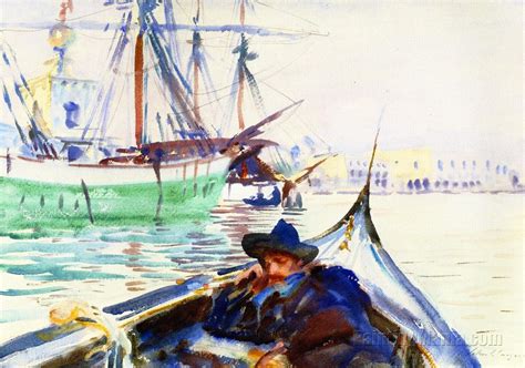 A Summer Day on the Giudecca, Venice (The Giudecca) - John Singer Sargent Paintings