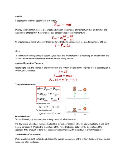 Impulse - Impulse In accordance with the second law of Newton, We may ...