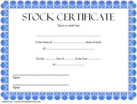 10+ Free Stock Certificate Template Microsoft Word Ideas