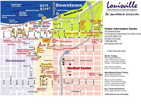 Downtown Louisville KY map - Louisville KY map downtown (Kentucky USA)