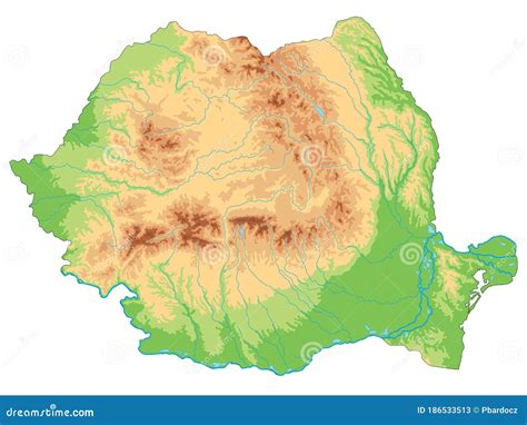 High Detailed Romania Physical Map. Cartoon Vector | CartoonDealer.com #186533513