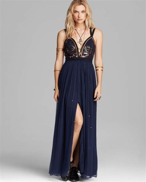 Lyst - Free People Golden Chalice Dress in Blue