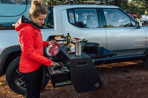 Rivian electric truck comes with slide-out camping kitchen - Curbed