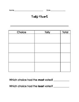 Tally Chart Template by Kristina Farley | Teachers Pay Teachers