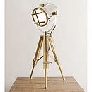 wood and metal tripod lamp by the orchard | notonthehighstreet.com