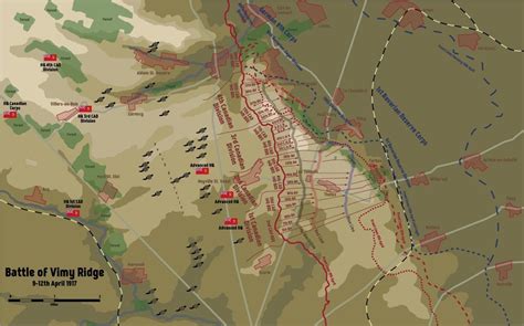 Map of battle Vimy Ridge 9-12th april 1917 [1150x716] : MapPorn