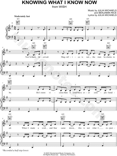 "Knowing What I Know Now" from 'Wish' Sheet Music in E Minor (transposable) - Download & Print ...