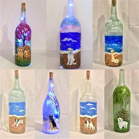 Gift for Pet Lovers, Pet Lighted Bottle, Pet Painted Bottle , Pet ...