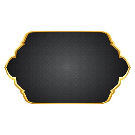 Luxury golden arabic islamic banner title frame text box border transparent background 36521774 PNG