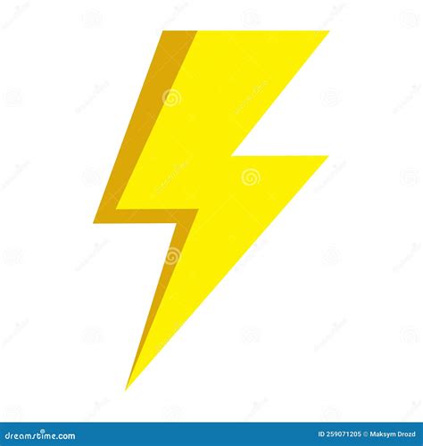 Yellow Lightning Bolt Icon, Vector Illustration. Stock Vector - Illustration of element, light ...