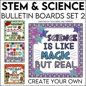 STEM & Science Bulletin Board Templates Set 2 by Teachers Are Terrific