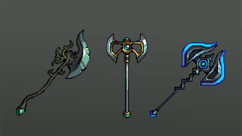 Some axe designs I'm working on! : r/PixelArt