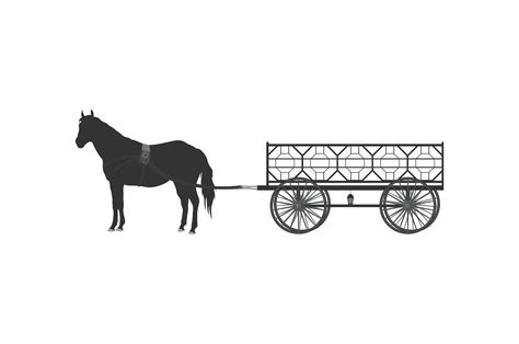 Horse pulling wagon, transport in old times. 23849518 Vector Art at ...