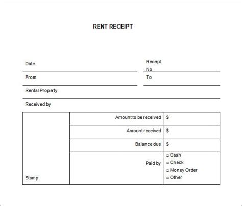 Rent Receipts Template | DocTemplates