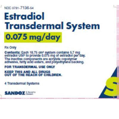 Estradiol Transdermal System Adhesive Patches 0.075 mg (24-Hour ...