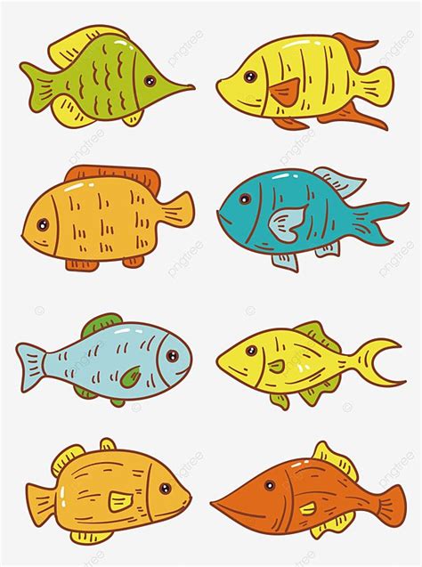 Gambar Ilustrasi Ikan Kartun Hidupan Laut, Dasar Laut, Makanan Laut, Belimbing PNG dan Vektor ...