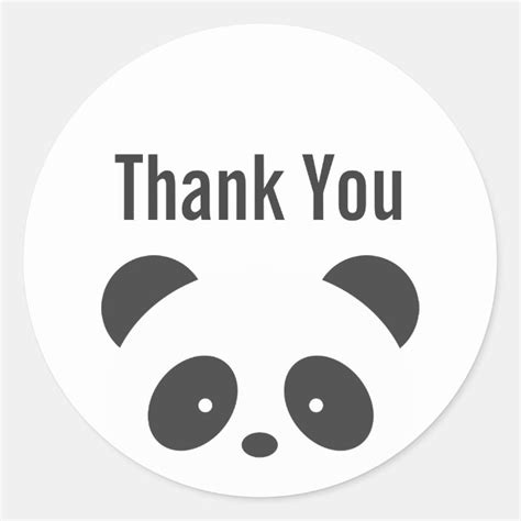 Panda thank you stickers | Zazzle.com