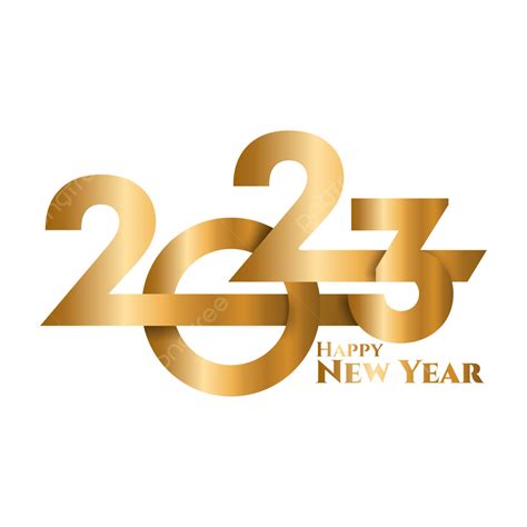 2023 Happy New Year Golden Logo Typography, 2023, Happy New Year, 2023 Logo PNG and Vector with ...