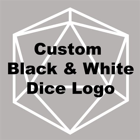 Custom Black and White Dice Logo | Etsy