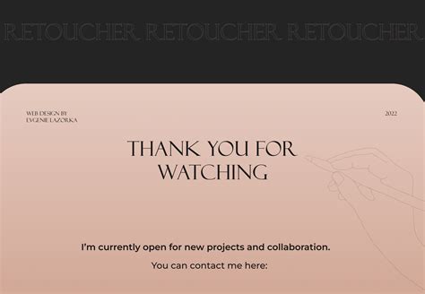 Portfolio Landing Page for Retoucher on Behance