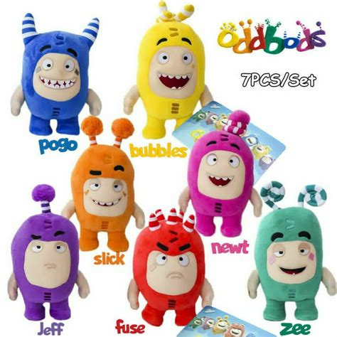 TV & Movie Character Toys Oddbods Plush Soft Toy Cuddly Doll Newt Bubbles Pogo Zee Jeff Fuse ...