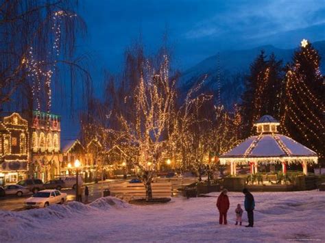 Leavenworth Ice Festival with Gazebo and City Park, Leavenworth, Washington, USA Photographic ...