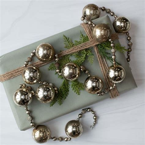 Beaded Gold Ball Garland Set of 2 | Antique Farmhouse