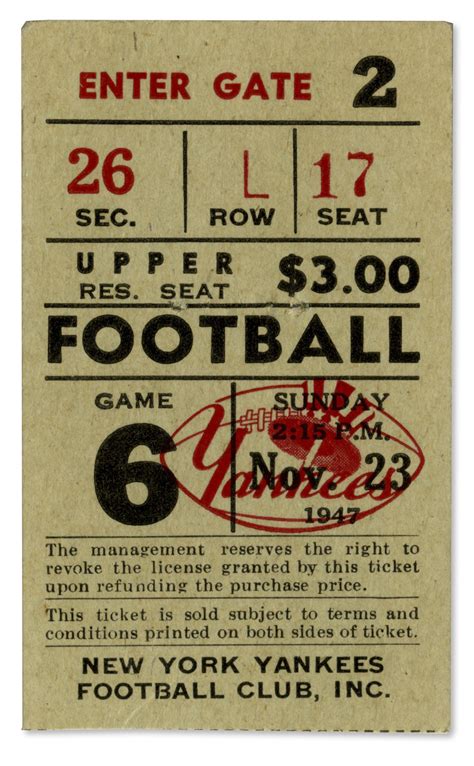 Lot Detail - Cleveland Browns vs. NY Yankees Ticket Stub -- 23 November ...