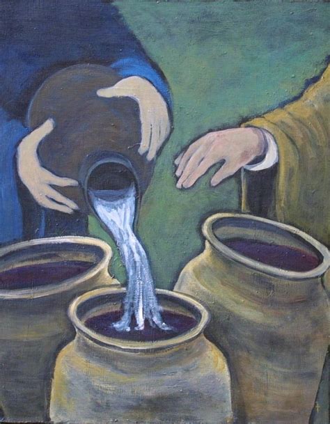 Jesus Changes Water to Wine Painting by Ann Lukesh - Pixels