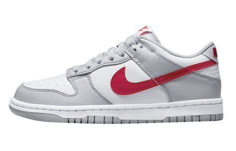 Nike Dunk Low GS White Grey Red DV7149-001 - KicksOnFire.com