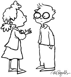 Two Kids Talking Clipart Black And White