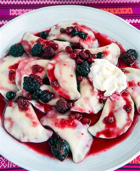 Sweet Varenyky Recipe with Summer Berries and Sour Cream