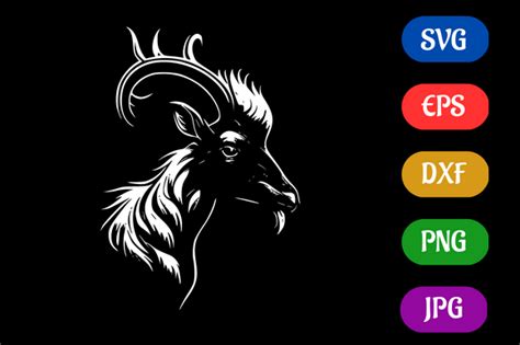 Goat | SVG EPS DXF PNG JPG Silhouette Graphic by Creative Oasis ...