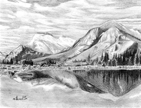 Canadian Mountain Range Drawing by Kayleigh Semeniuk - Pixels