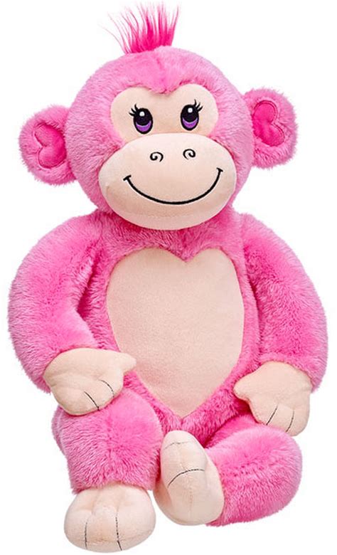 NEW Build a Bear Precious Pink Heart Monkey 17 inch Stuffed Plush Toy BAB Animal In Stock Now at ...