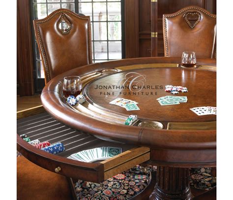 Jonathan Charles Round Mahogany Poker Table Set with Matching Chairs w – AMERICANA POKER TABLES ...