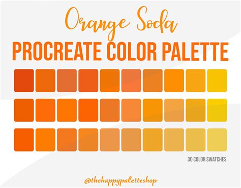 Orange Procreate Color Palette iPad Procreate Lettering Digital Art ...