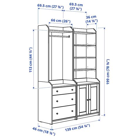 HAUGA Storage combination, gray, 543/4x181/8x783/8" - IKEA